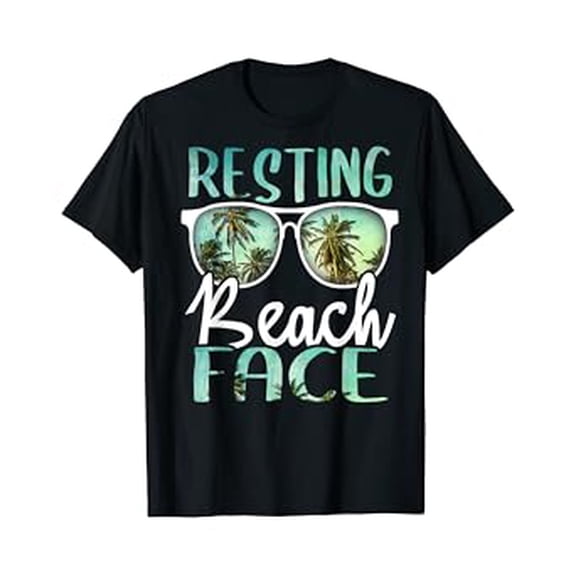 Resting Beach Face Vintage Retro Funny Beach Vacation T-Shirt