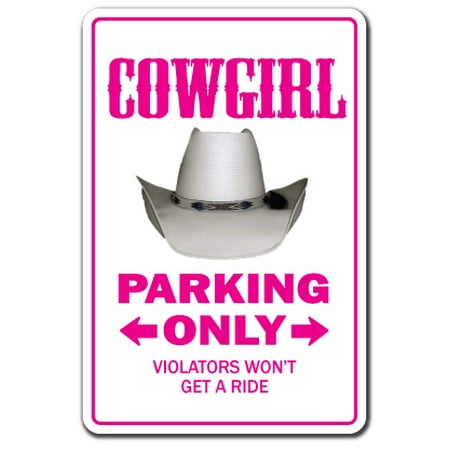 Cowgirl Room Decor - Cowgirl novelty sticker | Indoor/Outdoor | Funny Home Décor for Garages, Living Rooms, Bedroom, Offices | SignMission Farm Western Gift Horse Gag Funny Rodeo Decal Wall Plaque Decoration