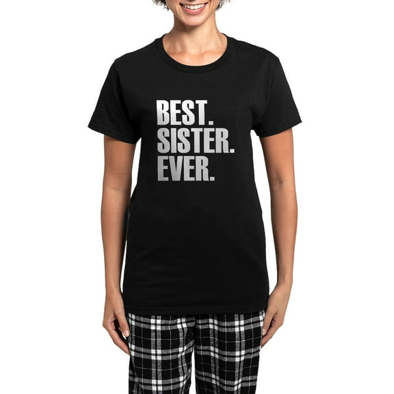 CafePress - Best Sister Ever Pajamas - Women's Short Sleeve Print T-Shirt and Pants Dark Cotton Pajama Set