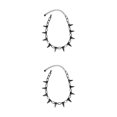 thumbnail image 3 of Minnieouse Gargantilla con remaches Punk Goth hecha a mano, collar de remache de punta, collar de perlas de roca negro 2Conjunto, 3 of 6
