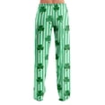 thumbnail image 6 of Fgvctg Women's St. Patrick's Day Pajamas Comfy Sleepwear Wide Leg Pajamas Shamrock Clover Graphic High Waisted Pj Pants Oversized Spring Drawstring Lounge Pants with Pockets Green 3XL, 6 of 6
