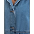 thumbnail image 5 of INSPIRE CHIC Women's Coat Oversized Denim Vest Collared Button Down Sleeveless Long Jean Jacket 2XL Blue, 5 of 6