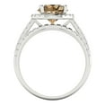 thumbnail image 4 of Clara Pucci 18K White Gold 2.52 Simulated Champagne Engraveable Engagement Ring + Wedding Band Set, 4 of 7