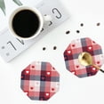thumbnail image 4 of Kdxio Heart Plaid Funny Coasters,4 Pcs Leather Coasters,Housewarming Gifts,Protect Furniture from Water Marks Scratch and Damage, 4 of 8