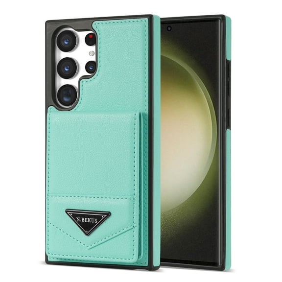 Allytech for Samsung Galaxy S22 Ultra Case Cover Wallet, Upgraded PU Leather Luxury Cards Holder Stand Shockproof Bumper Phone Case for Samsung Galaxy S22 Ultra - Mint