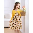 thumbnail image 3 of Aideaone Toddler Girl Sleeveless Dresses with Long Sleeve Ruffle Cardigan 2 Piece Fall Outfit Set for Little Girls 2T-9T, 3 of 7