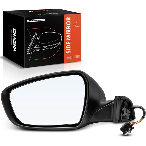 A-Premium Driver Side Power Door Mirror - Compatible with Kia Forte 2014 2015 2016 - Heated Manual Folding Black Outside Rear View Mirror w/Turn Signal - Replace# 87610A7210