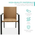 thumbnail image 3 of Best Choice Products Set of 2 Wicker Chairs, Stackable Outdoor Dining Furniture w/ Armrests - Natural, 3 of 8