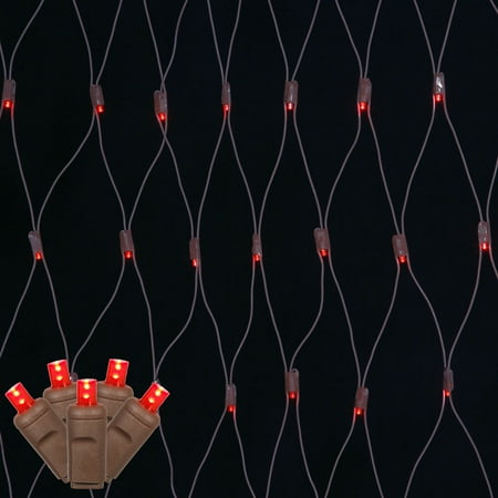 Vickerman 2 x8 Red Wide-Angle LED Net String Lights, 150 Count - Walmart.com