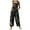 Black, variant on Summer Rompers for Women 2023 Casual Long Halter Jumpsuits Fashion Floral Printed Wide Leg Bib Overall with Pockets