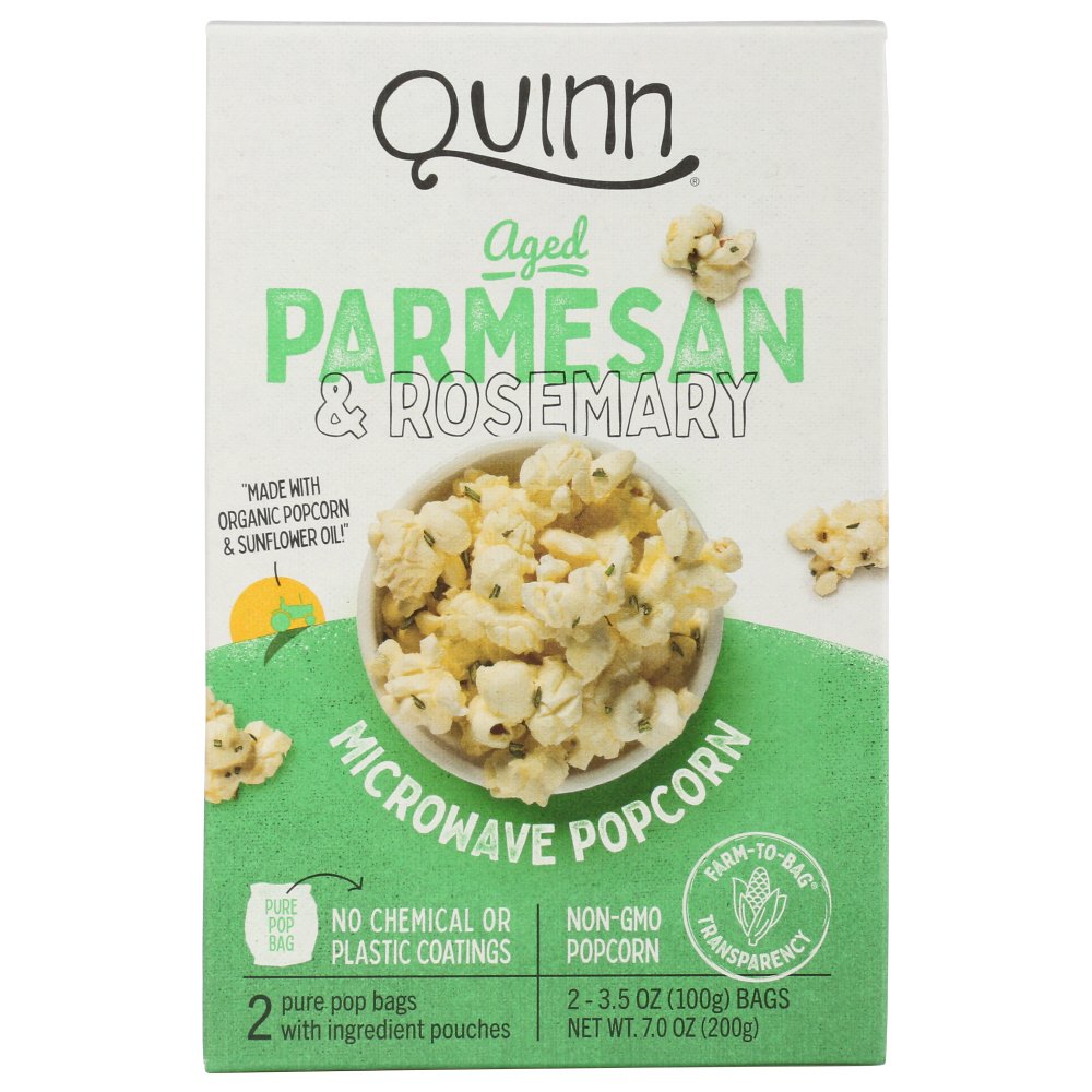 Quinn Snacks Microwave Popcorn, Aged Parmesan & Rosemary, 3.5 Oz