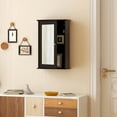 thumbnail image 4 of Costway Bathroom Wall Cabinet Single Mirror Door Cupboard Storage Wood Shelf Brown, 4 of 10