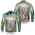 thumbnail image 3 of Merry Christmas Santa Reindeer Antlers Australian Shepherd Sleigh Xmas Winter Holiday All Over Print 3D Baseball Jacket Aussie Dog Lover Gifts Bomber Jacket Softball - 00023, 3 of 6