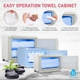 thumbnail image 2 of Pursonic Calentador de toallas profesional con esterilizador UV - Calentador de toallas premium de 8 L Calefacción 360 con tanque de agua separado - Interior de aluminio para baño, spa, salón y hogar, 2 of 5