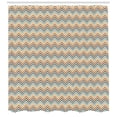 thumbnail image 3 of Chevron Shower Curtain, Geometrical Inspired Pattern with Wavy Stripes Zigzags in Tones, Fabric Bathroom Set with Hooks, 69W X 70L Inches, Multicolor, by Ambesonne, 3 of 3