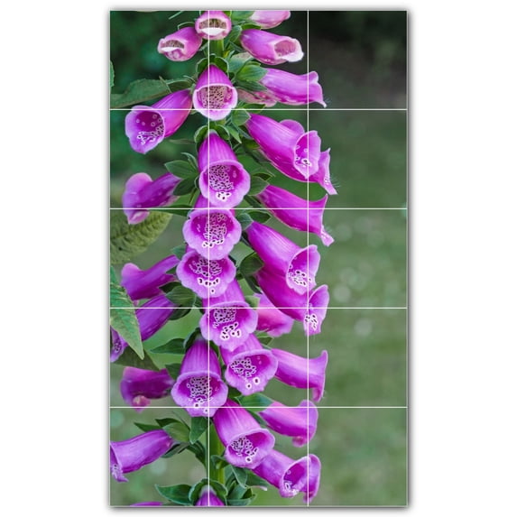 Picture-Tiles.com: Flowers Ceramic Tile Wall Mural WAL500653-35M. 18"W x 30"H using (15) 6" x 6" Ceramic Tiles-Satin Finish