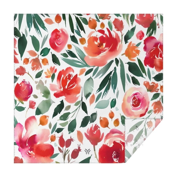 Pioneer Flower Floral Print Pattern Square Tablecloth,Waterproof Square Table Cover,Wipeable Spillproof Washable Table Cover for Home Kitchen Party Decor 42"X42"(107x107cm)