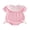 Pink, variant on Cenuakty Baby Girl Summer Romper Plaid Ruffle Trim Letter Embroidered Striped Short Sleeve Bodysuit with Bows