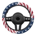 thumbnail image 2 of Yuyamidu American Flag Steering Wheel Cover Flannel Car Wrap Cover Sweat Absorption Auto Steering Wheel Protector Accessories for Most Cars Sedans, 4th of July, 2 of 7