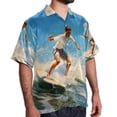 thumbnail image 2 of Surfing in Summer Men's Short Sleeve Poplin Beach Shirts, Casual Printed Button Down Summer Hawaiian Shirt - Unisex, 2 of 6