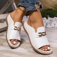 thumbnail image 7 of Women Platform Heel Sandals Wide Arch Support Sandals Orthopedic Slide Sandals For Women White 7, 7 of 7