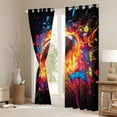 thumbnail image 3 of jejeloiu American Rygby Black Out Curtains,Football Sport Gamer Curtains Pack of 2 (42x63 Each),Rainbow Splash Ink Bedroom Curtains For Boys,Ultra Soft Home Decor, 3 of 6