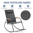 thumbnail image 6 of Ktaxon Outdoor Rocking Chair with Padded Headrest, Footrest & Plastic Wood Armrest, Textilene Seat, for Patio, Balcony, Backyard, Black, 6 of 7
