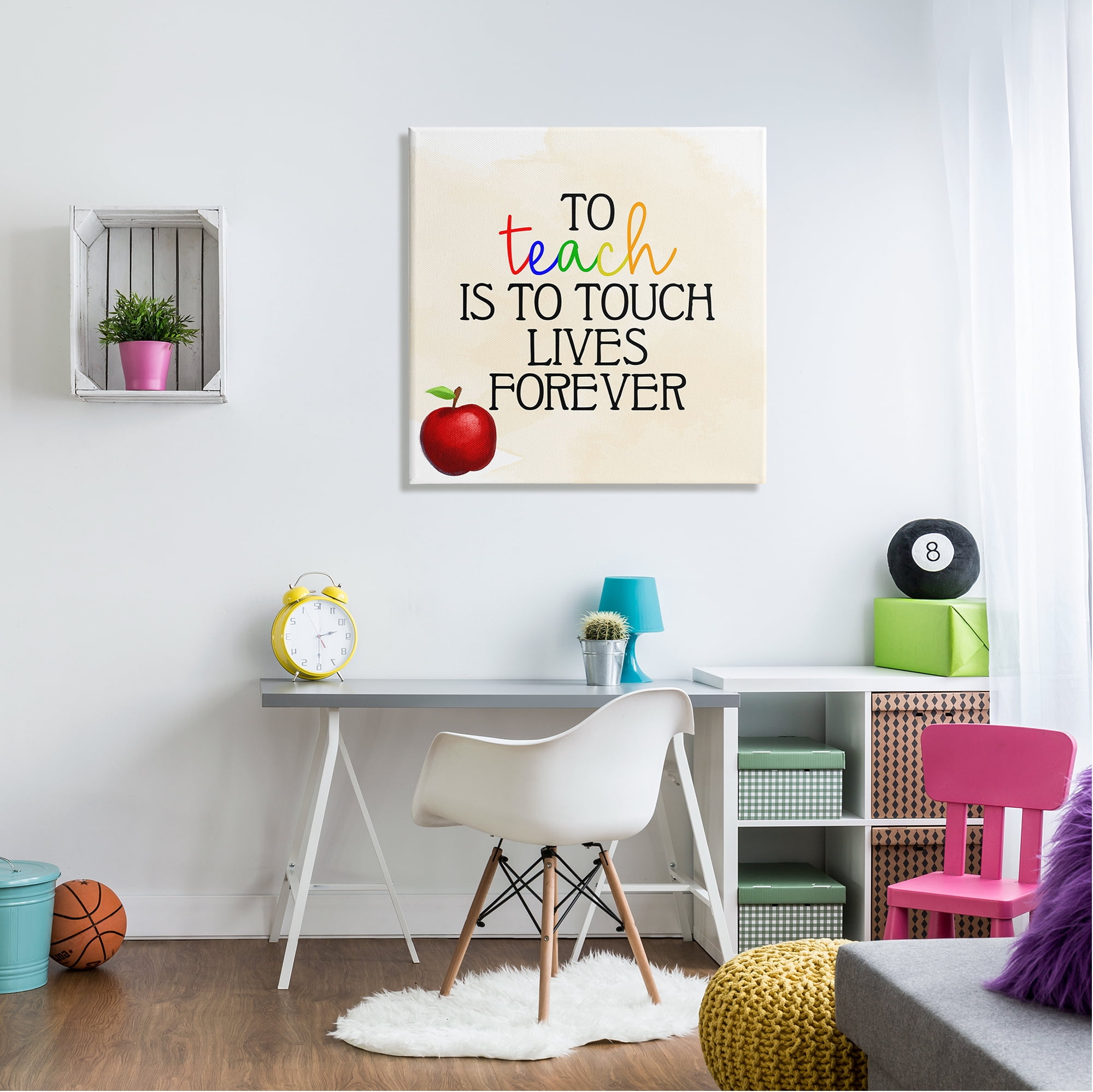 Stupell Teaching Is To Touch Lives Forever Phrase Food & Beverage Painting Gallery Wrapped Canvas Print Wall Art