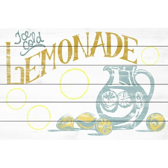 Marmont Hill Ice Cold Lemonade II White Wood Wall Art, 8" x 12"