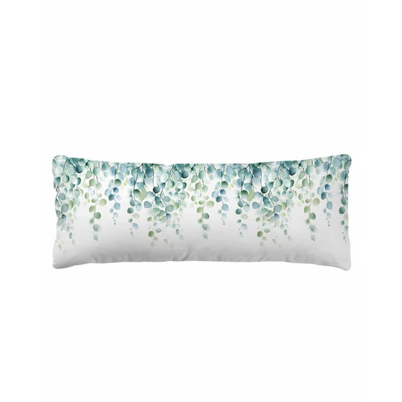 Watercolor Botanical Leaves Body Pillow Cover, Pillowcase Protectors with Zipper, Breathable Decorative Throw Pillow Case Cover, Pillow Shams for Couch Sofa 20x54Inch