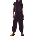 thumbnail image 3 of Traje de jersey de cuello redondo de moda versátil de primavera Pantalones de punto sueltos, 3 of 5