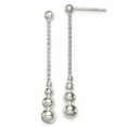 thumbnail image 1 of 925 Sterling Silver Teardrop Bead Post Drop Dangle Earrings, 1 of 6