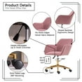 thumbnail image 5 of JINS & VICO Velvet Swivel Desk Chair with Goldbase, Pink Velvet, 5 of 9