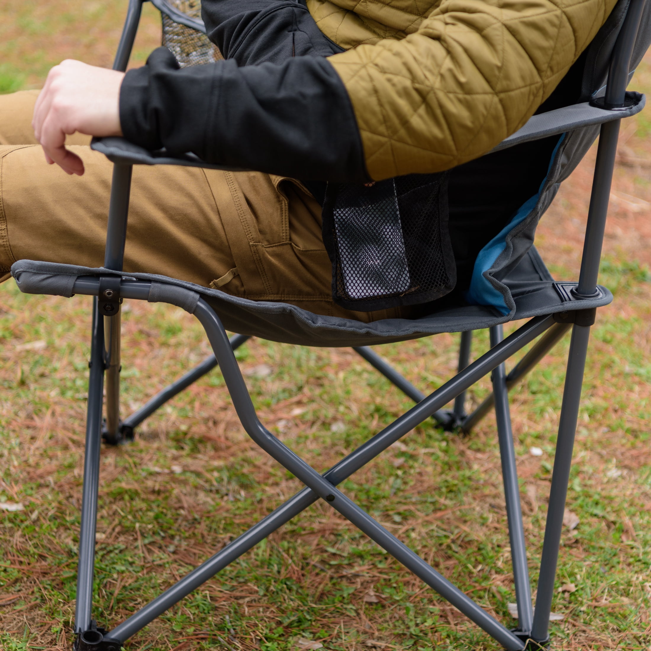 Timber Ridge Sycamore Quad Camp Chair with Cupholder, Blue