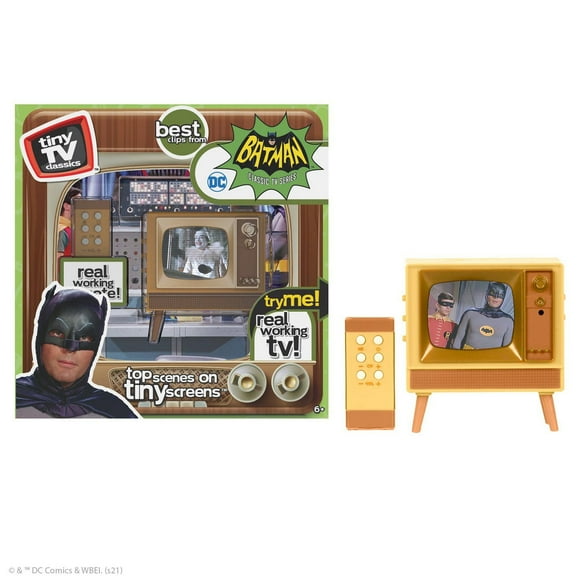 NEW - Tiny TV Classics - Batman Edition- Newest Collectible from Basic Fun - Watch top Batman scenes on a real-working Tiny TV (with working remote)!