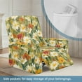 thumbnail image 3 of HELLHERO Flower Print 4 Piece Recliner Cover 1 Seat Extra Large Lazy Boy Recliner Covers That Stay in Place Reclining Chair Slipcover with Side Pockets, Yellow, 3 of 8