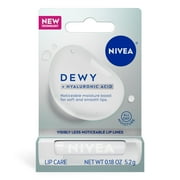 NIVEA Dewy Lip Care, Hydrating Lip Balm with Hyaluronic Acid, All-Day Moisture, 0.18 oz