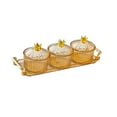 thumbnail image 3 of jifeng Assiette de Fruits Secs 3 Compartiments Plat à Collations Boîte de Rangement pour Aliments Pot à Biscuits Plateau à Collations pour Orange, 3 of 9