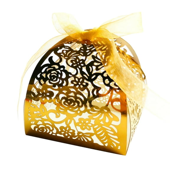 HUONA 50pcs Candy Box Rose Flower Decoration Gift Candy Box Girl Baby Shower Rose Flower Candy Box Decorative Party Gift Box DIY Wedding Birthday Gift Candy Box Type 6