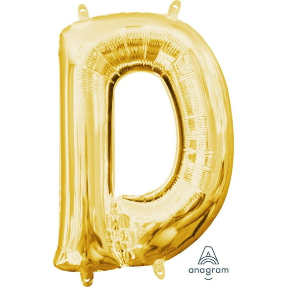 Ballon Party-Eh! d'Anagram International avec lettres en or en forme de D