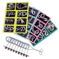 thumbnail image 1 of Metal Puzzle Solving Set 40 Wire Brain Teaser Pieces Plus Small Chinese Rings for Adults Spatial Reasoning Memory Pattern Training, 1 of 8