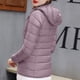 thumbnail image 4 of Parkas de manga larga para mujer, chaqueta acolchada de manga larga con capucha y cremallera, abrigo de plumón acolchado, tops de invierno con bolsillos, abrigo para mujer, 4 of 7