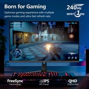 Z-EDGE 27 Inch 240Hz Gaming Monitor, QHD 1440P IPS Display, 1ms MPRT, AMD FreeSync, HDR Support, VESA Mount Compatible