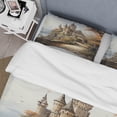 thumbnail image 4 of Designart "Castles Medieval painting Rich" Cityscapes Bedding Covert Set - Castles Beige Architecture Bed Set With 1 Sham, 4 of 6