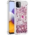 thumbnail image 3 of case for Samsung Galaxy A22 5G Case (Not 4G),Creativity Clear Quicksand Glitter Flowing Liquid Floating Soft TPU Case w/Stand Bling Diamond Sparkle Phone Cover for Samsung Galaxy A22 5G  Rose Gold, 3 of 7