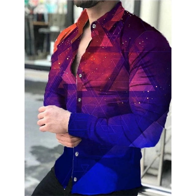 Chemise pour Homme Rétro Street 2024 Printemps/été Automne/hiver Mode Chemise pour Homme Imprimée 3D Manches Longues Haut à Boutons