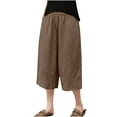 thumbnail image 2 of Wensltd Women's Casual Linen Shorts Pleated High Waist Wide Leg Summer Elastic Comfy Trendy Shorts, 2 of 3