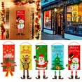 thumbnail image 1 of Merry Christmas Santa Elk Snowman Print Hanging Legs Banner Flag  Door Decor, 1 of 9