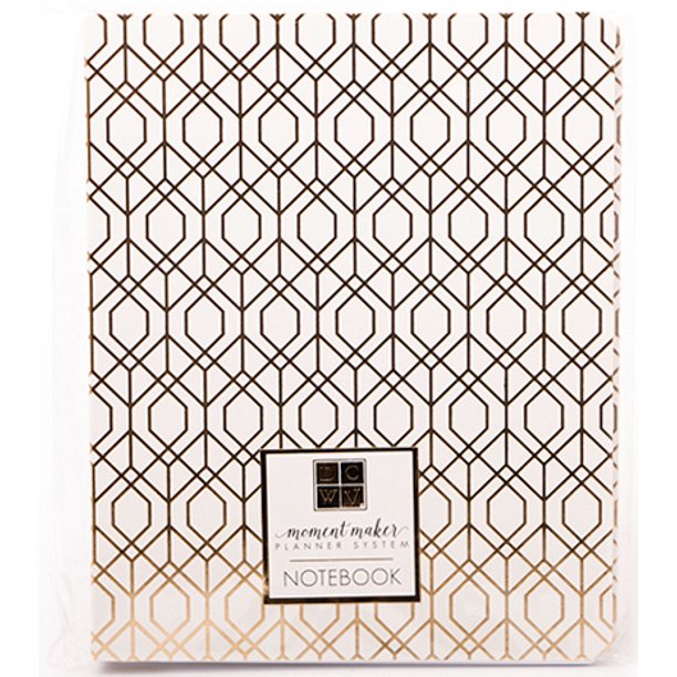 DCWV Moment Maker Planner System Designer NotebookChipboard Cover W/Gold Foil Geometric