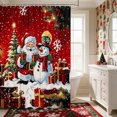 thumbnail image 2 of Manfei Kawaii Santa Claus Snowman Shower Curtain 72Wx78L,Happy New Year Bath Curtain, 2 of 6